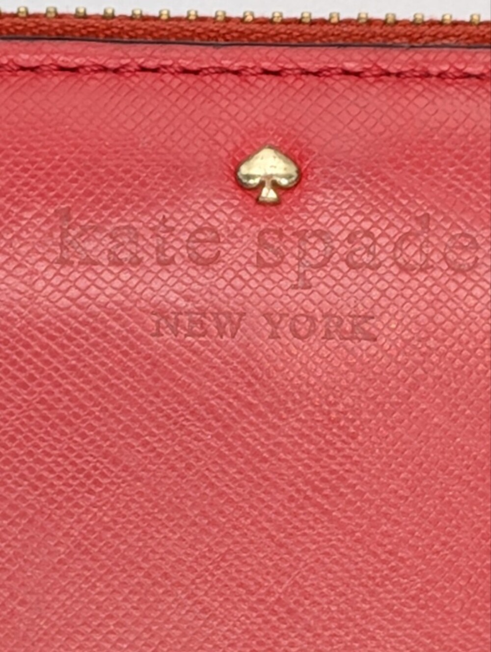 Kate Spade Wallet Red Continental Saffiano Leather Golden Hardware Zip Around - Picture 4 of 15
